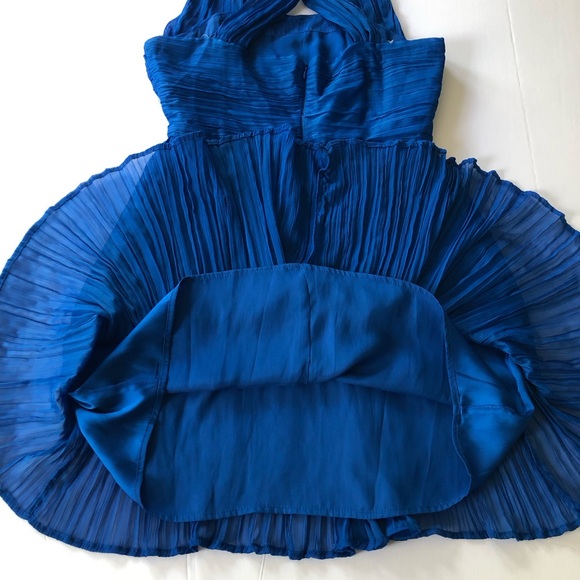 NWOT BB Dakota Chiffon Evening Cocktail Dress Royal Blue never worn size 6 - Picture 5 of 16